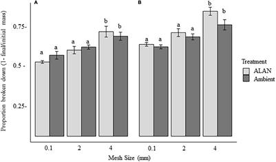 Artificial Light at Night Impacts the Litter Layer Invertebrate Community With No Cascading Effects on Litter Breakdown